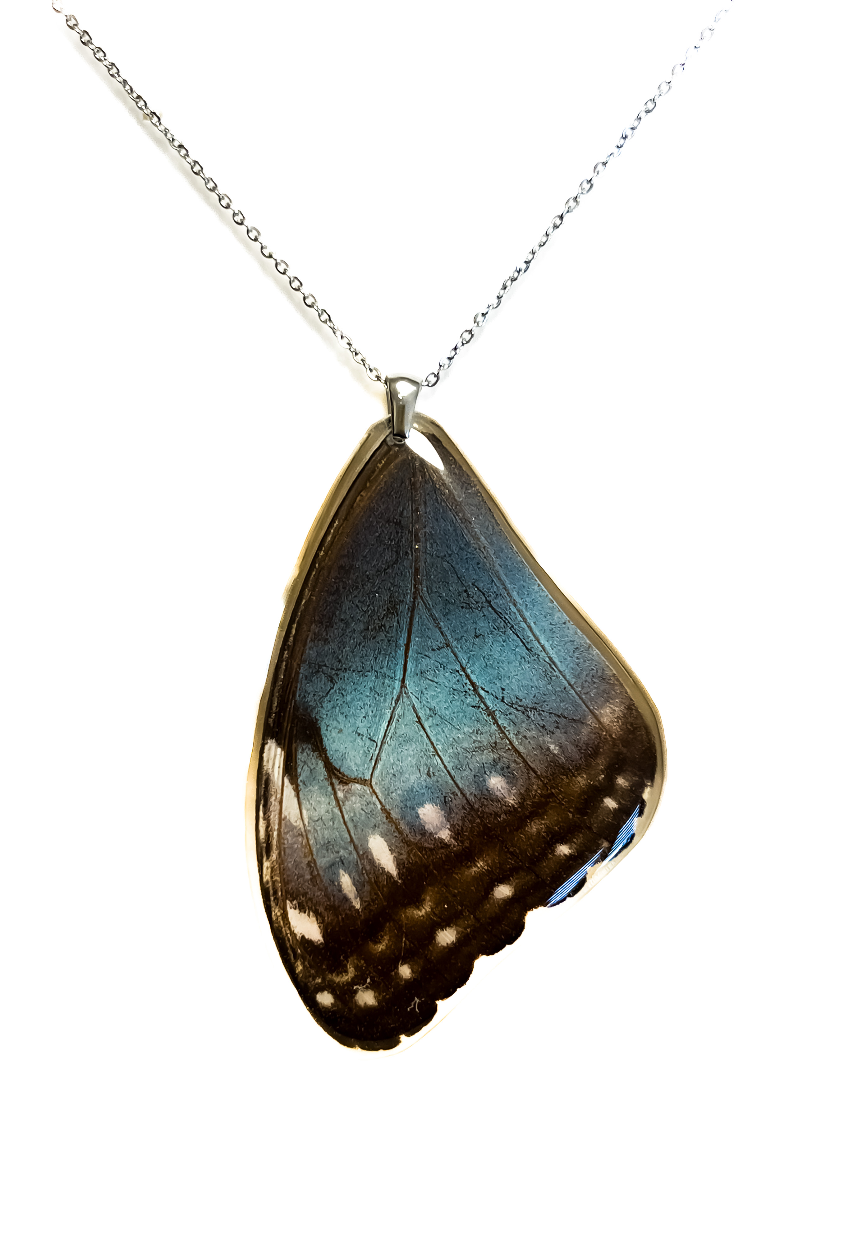 Přívěsek z křídla motýla Morpho peleides No.1284