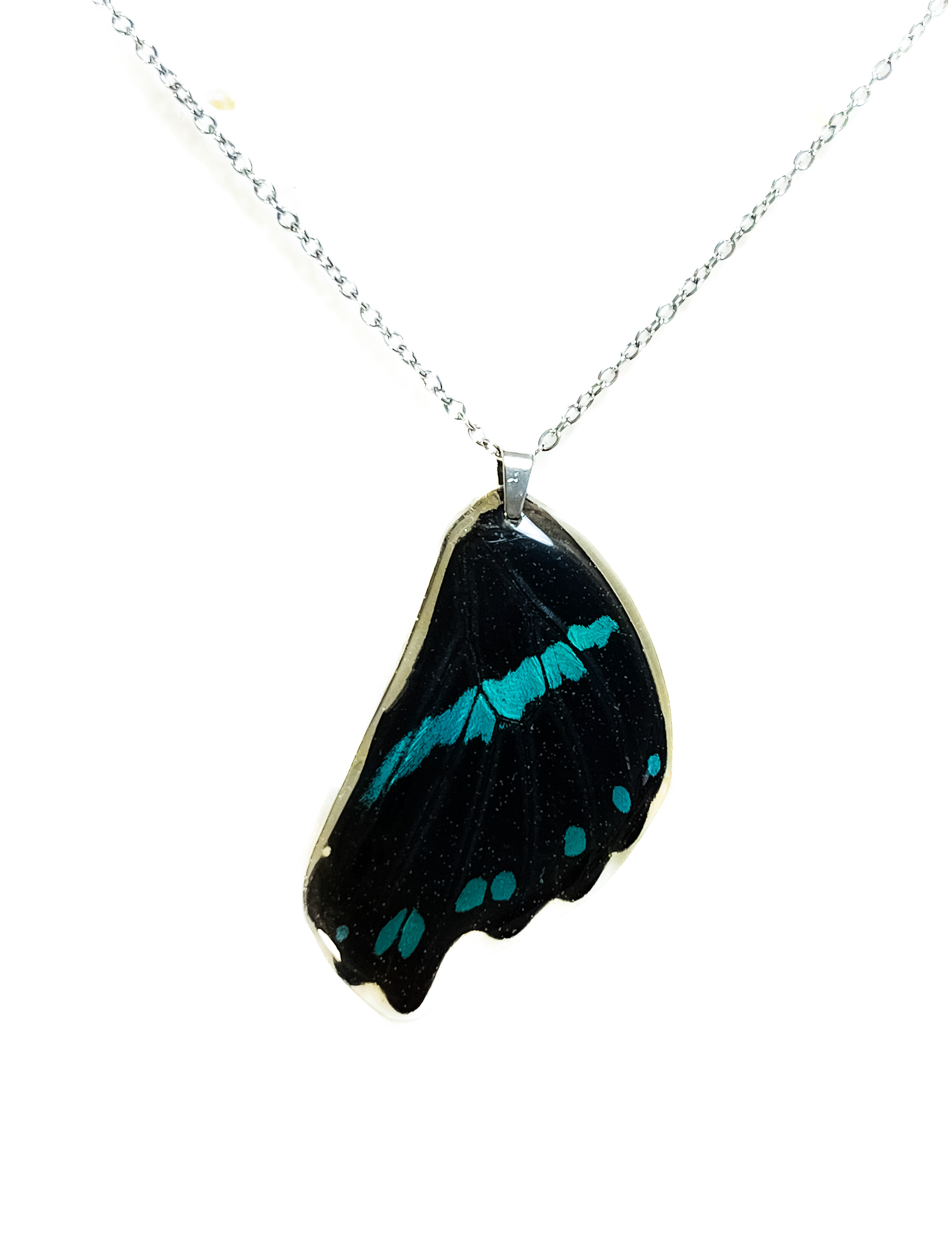 Přívěsek z křídla motýla Papilio nireus No. 2865