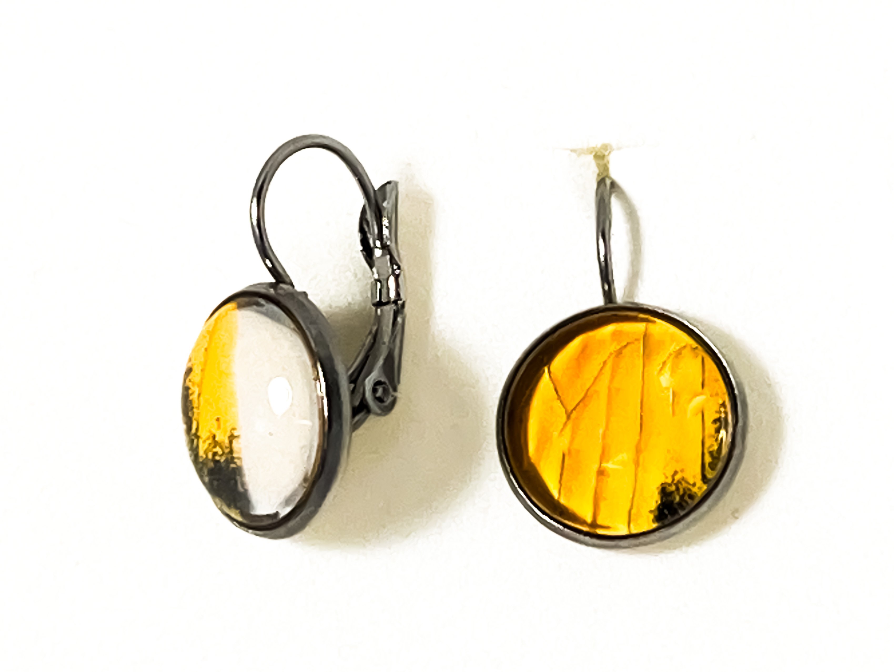 Náušnice z křídla motýla Delias descombesi  No. 1446