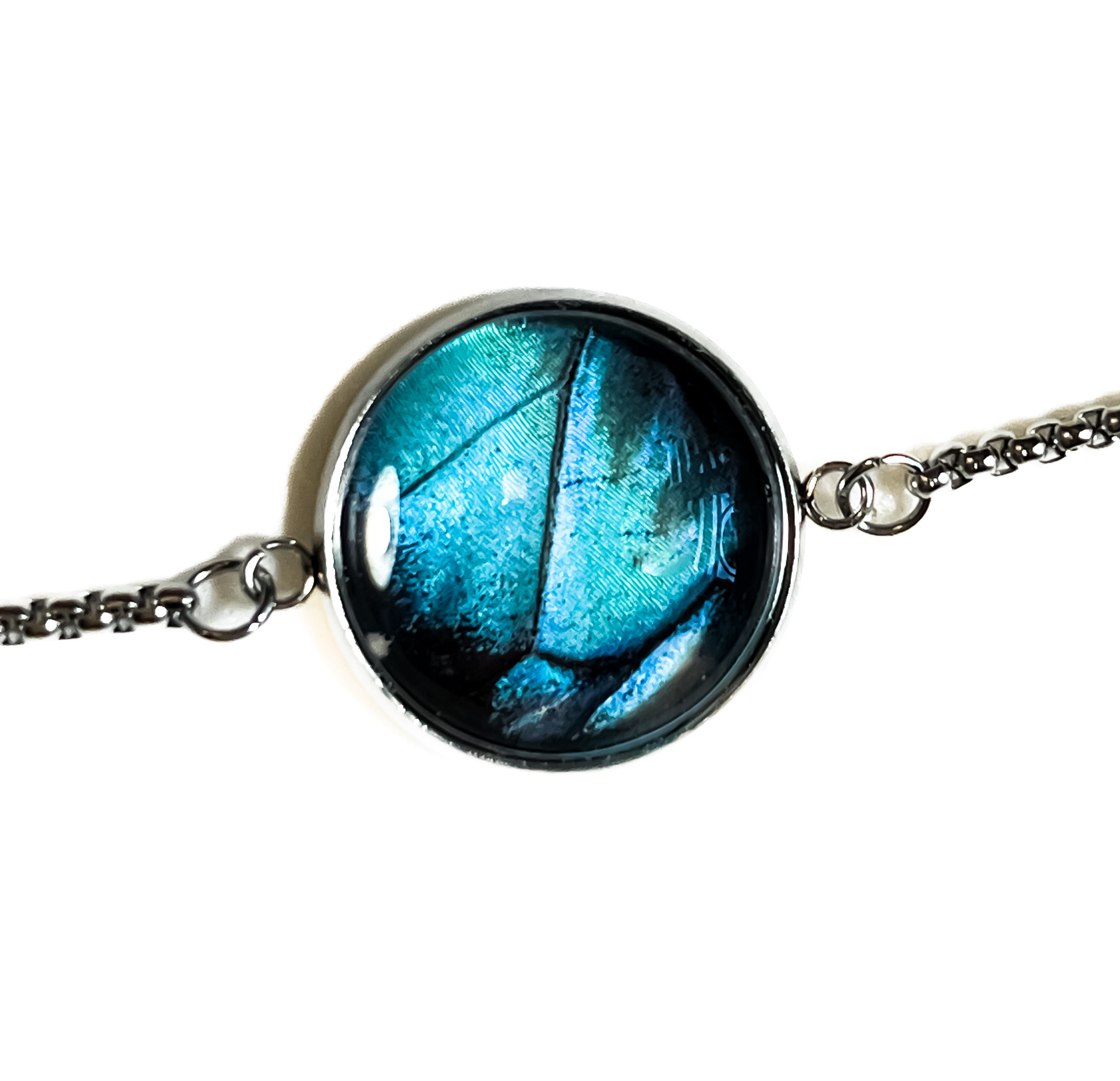 Náramek z křídla motýla Morpho peleides   No. 1342