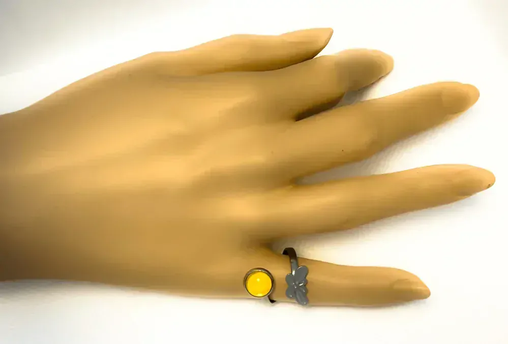 Prsten z křídla  motýla Catopsilia pomona  No. 1627