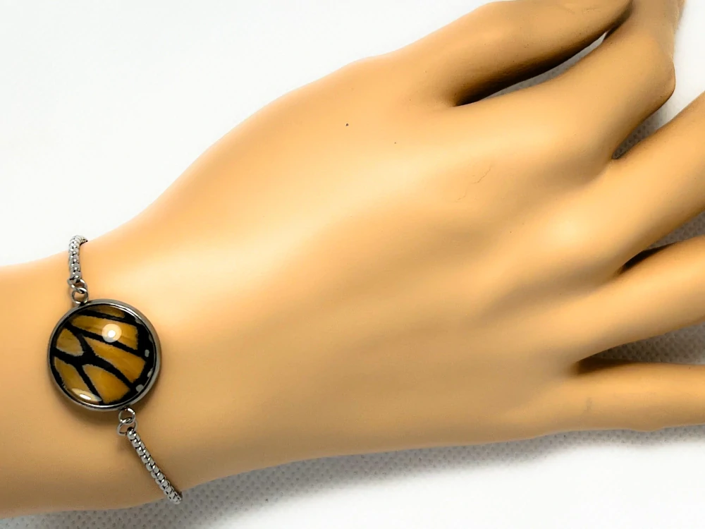 Náramek z křídla motýla Danaus plexippus  No. 1363